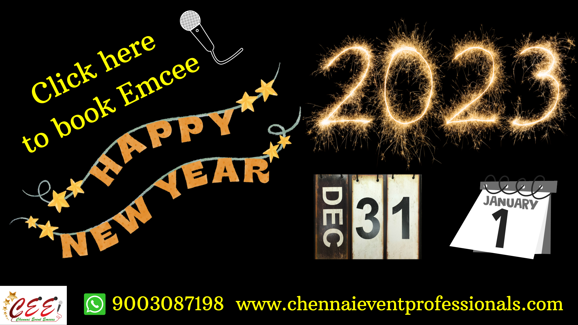 Anchors and Emcees for New Year Party Events 2023 in Chennai and Pondicherry